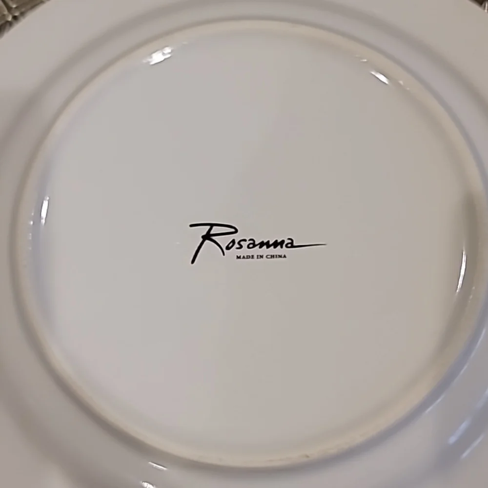 Rosanna Accent Dish Set American Beauty Rose   Pink White 2 pcs.